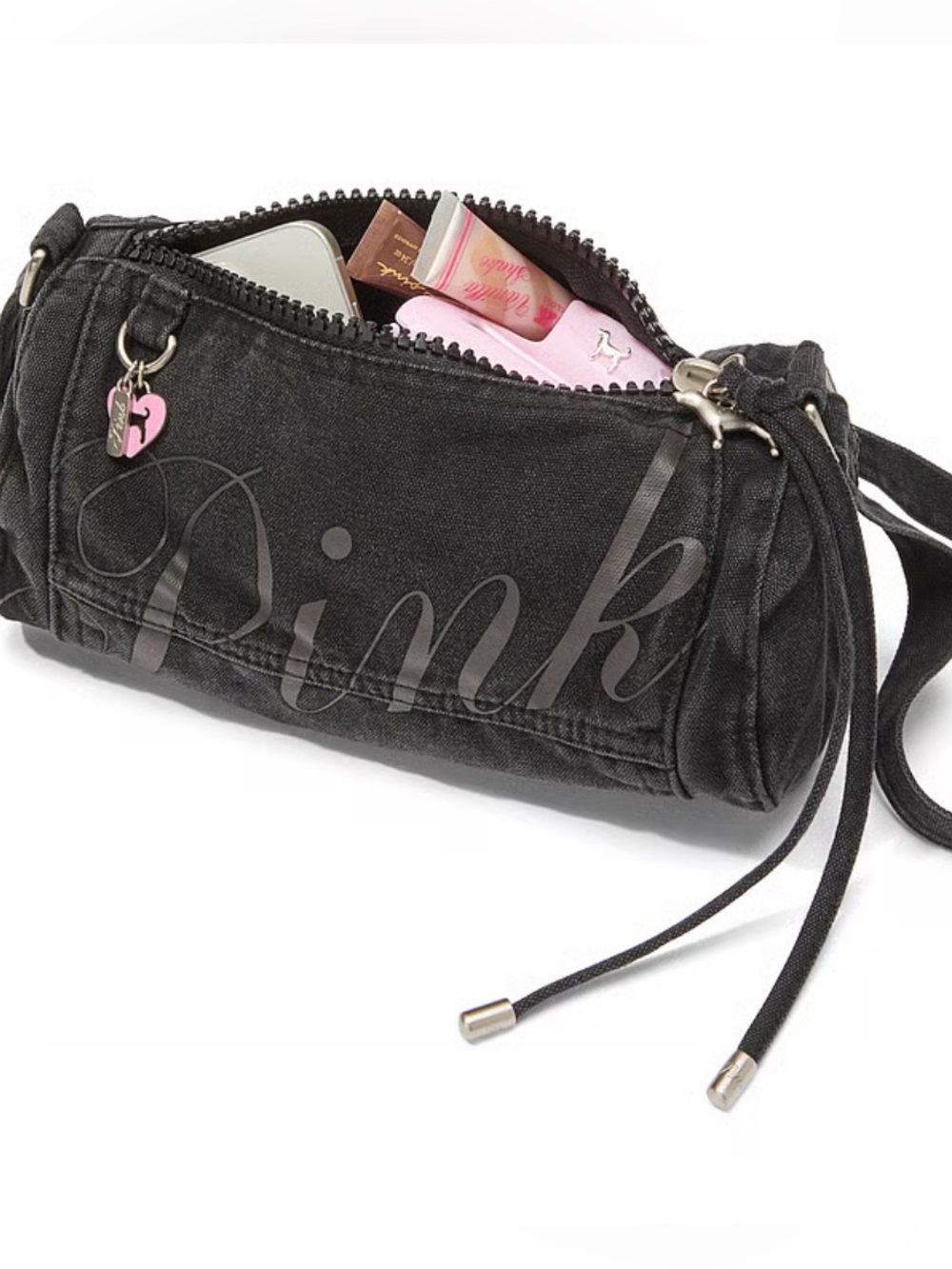 vs pink - canvas rolled duffle shoulder bag